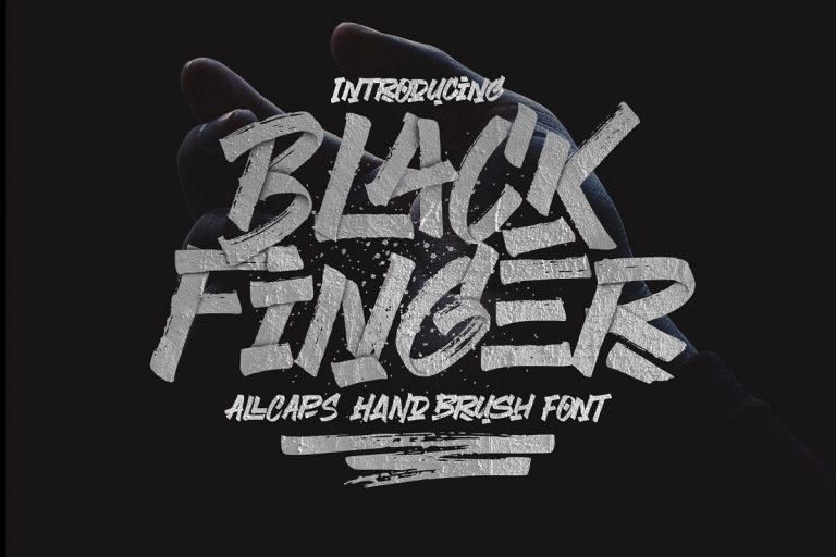 Black Finger Brush Font Family Download