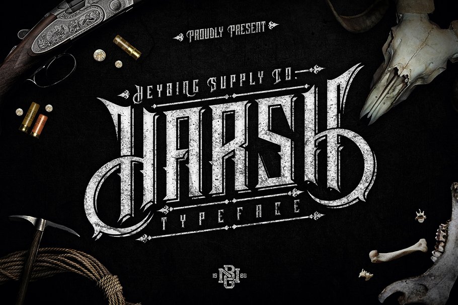 Harsh Typeface Font Family Free Download 1 - Post