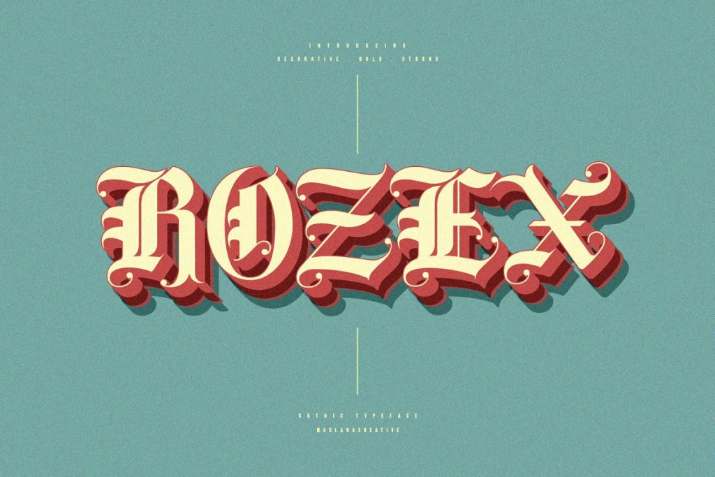 Rozex Bold Decorative Gothic Font Free Download 1 - Post