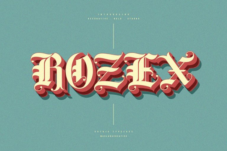 Rozex Bold Decorative Gothic Font Family Free Download