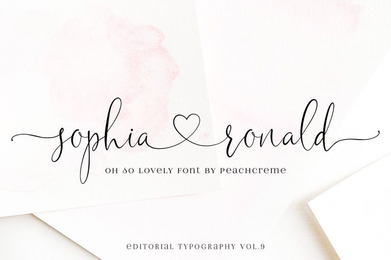 Sophia Ronald Lovely Script Font Family Free Download