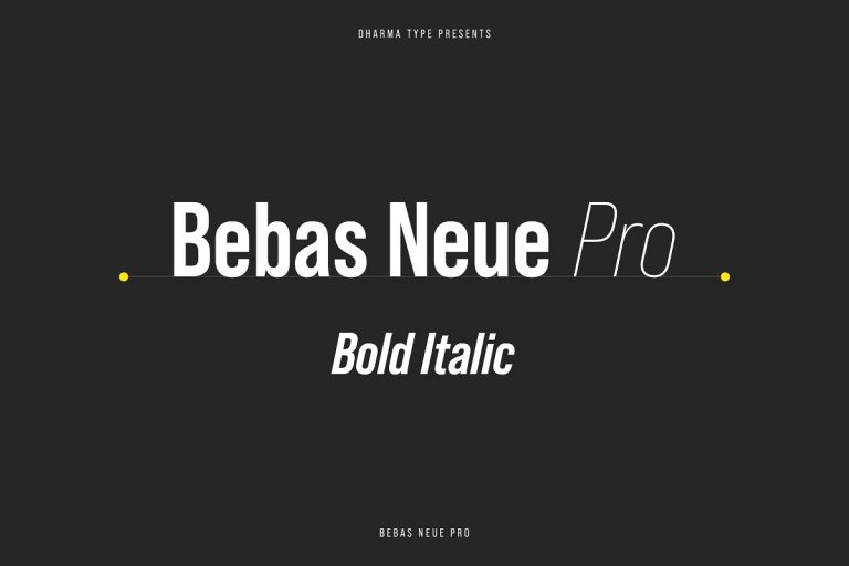Bebas Neue Pro Bold Italic Font