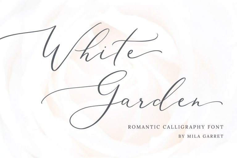 White Garden Calligraphy Logo Font Free Download