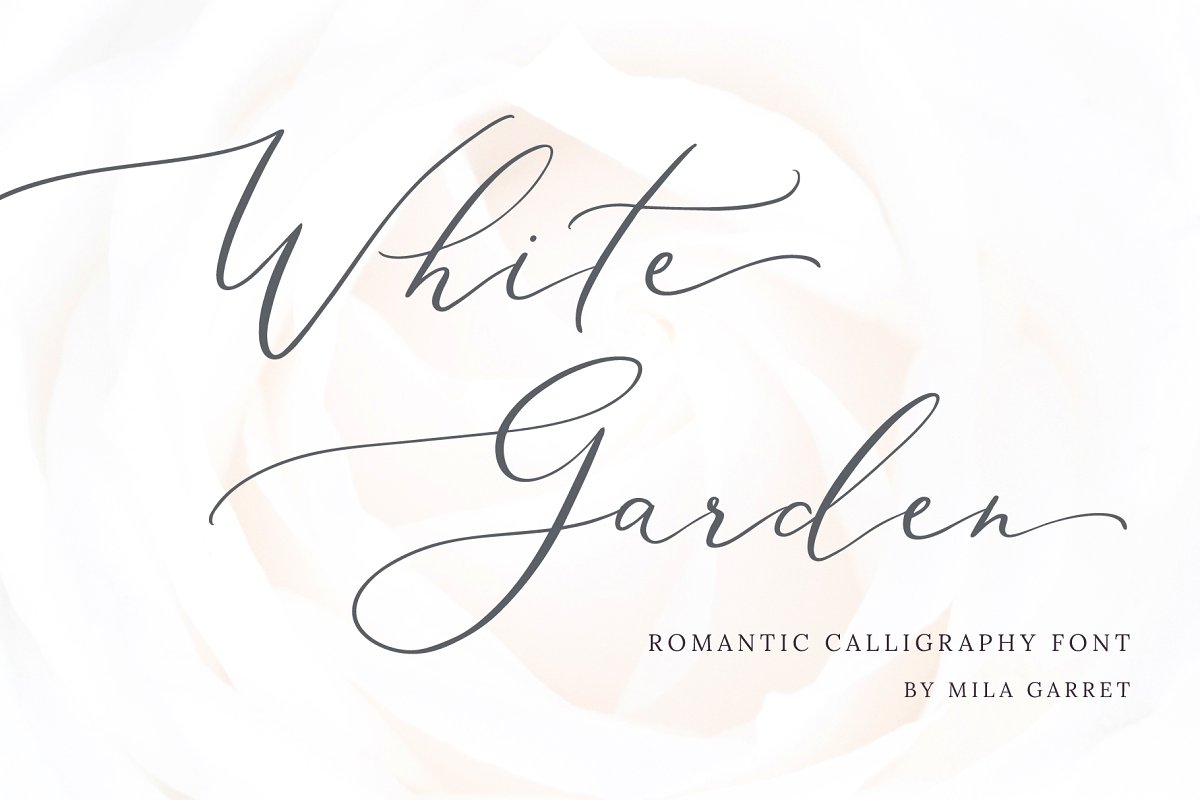 White Garden Calligraphy Logo Font Free Download