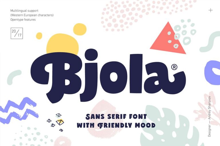 Bjola Sans Serif font family free download
