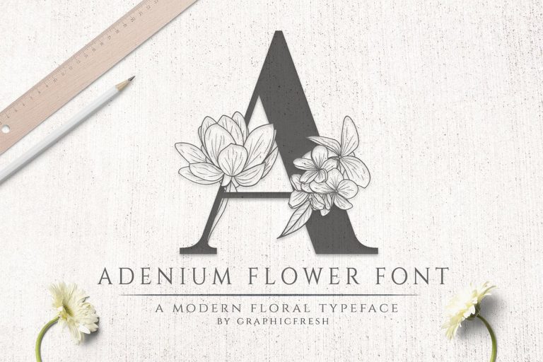 Adenium Flower Font Family Free Download