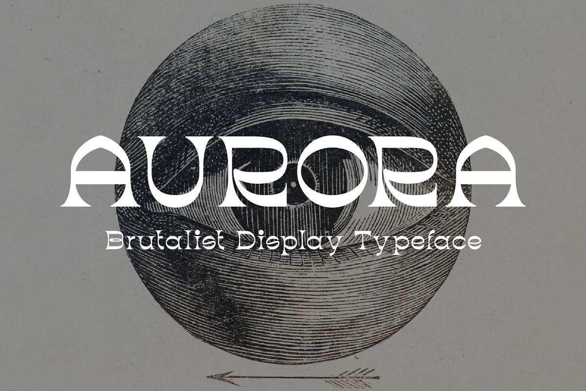 Aurora Brutalist Display Typeface Font