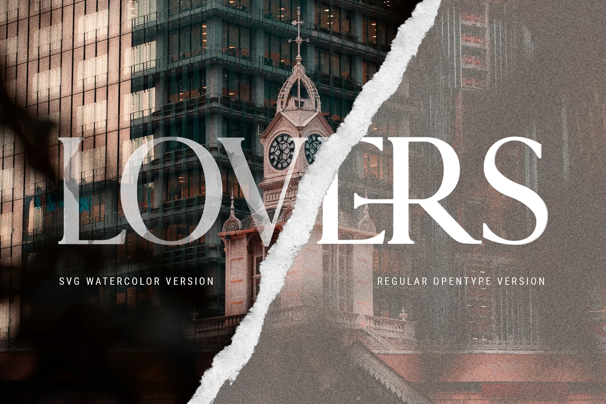 05 lovers watercolor svg serif font with ligatures and extras - Post