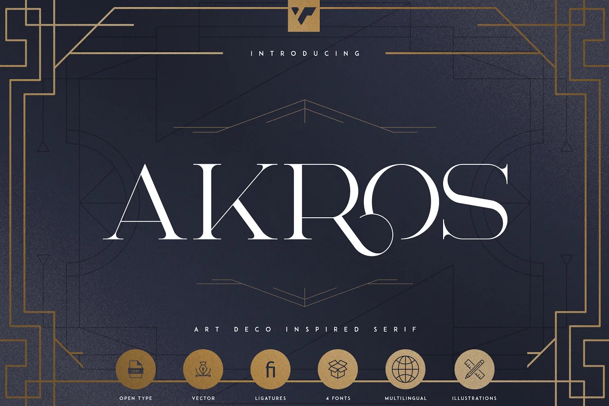 Akros Art Deco Serif Font