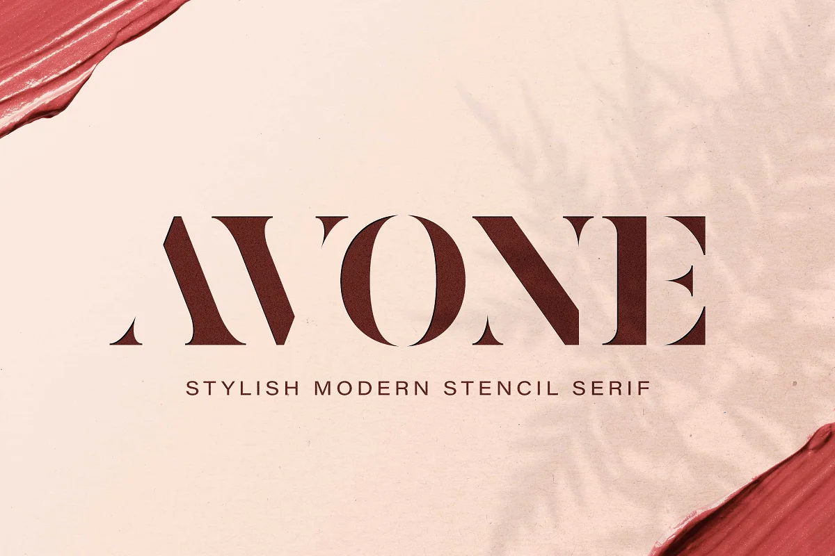 Avone Modern Stencil Serif Font