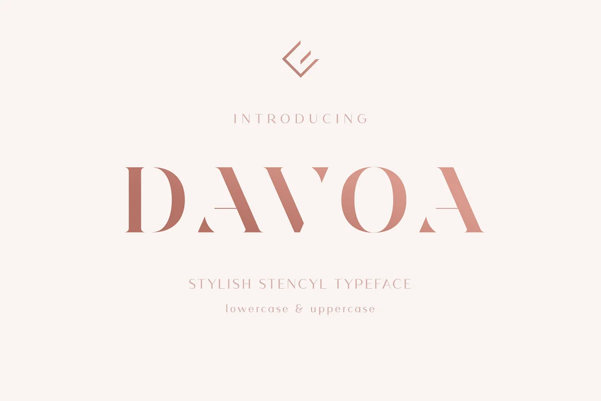 Davoa Elegant Stencyl Typeface Font