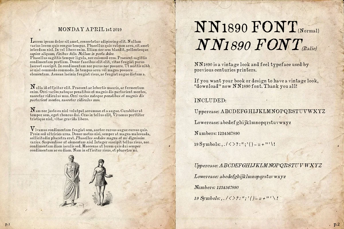 NN1890 Vintage Font