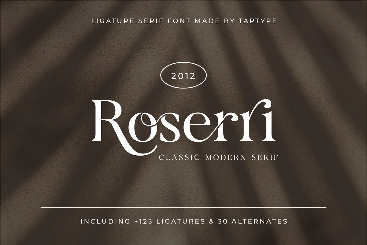 Roserri Modern Ligature Serif Font