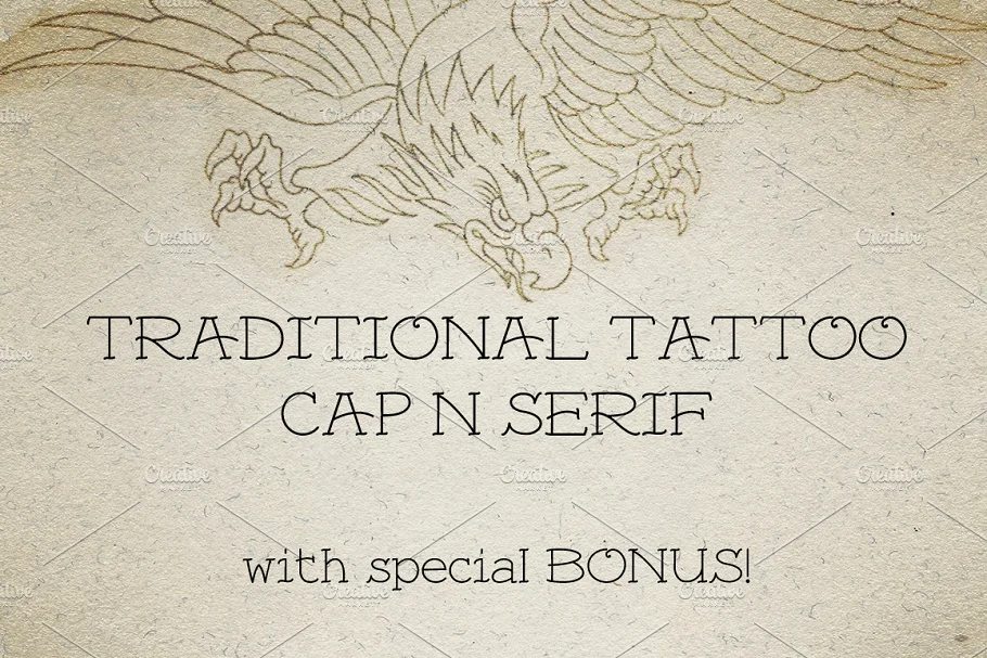 Traditional Tattoo Cap N Serif Font