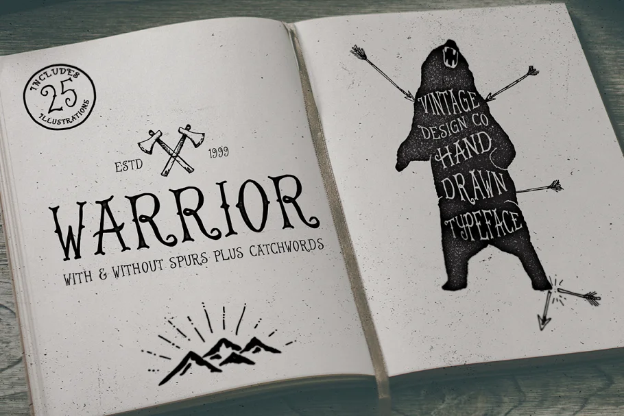 Warrior Hand Drawn Typeface Font