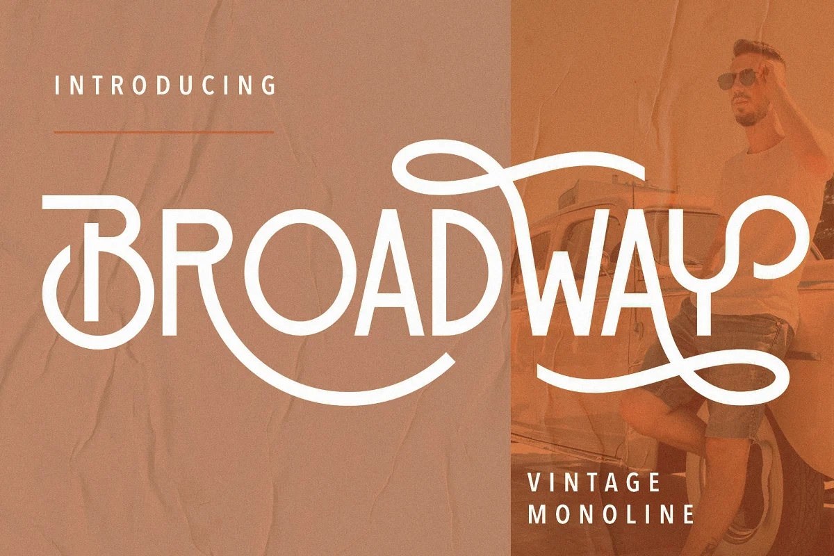 Broadway Vintage Monoline Font