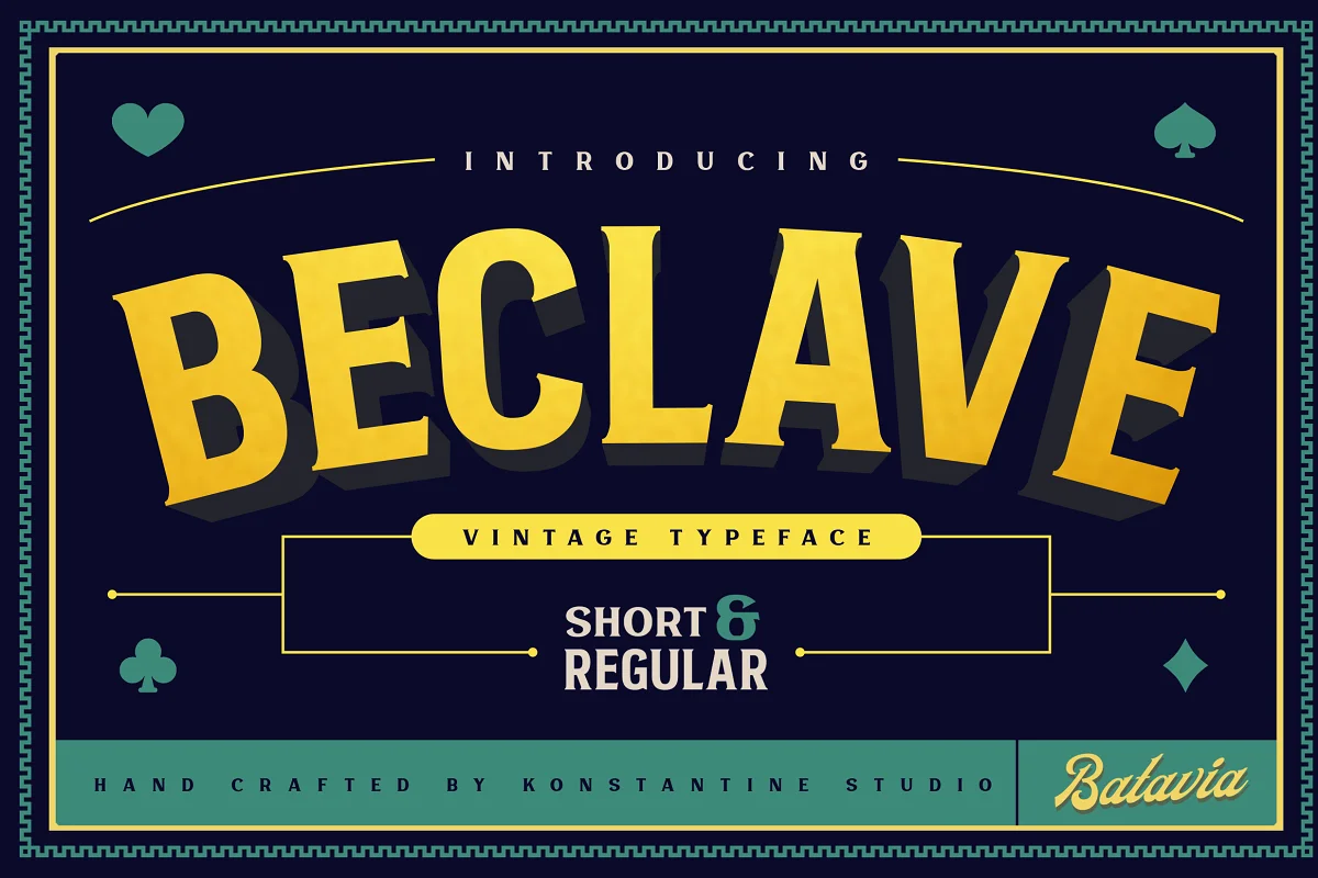 Beclave Vintage Typeface Font