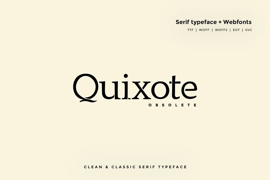 Quixote Obsolete Classic Typeface Font