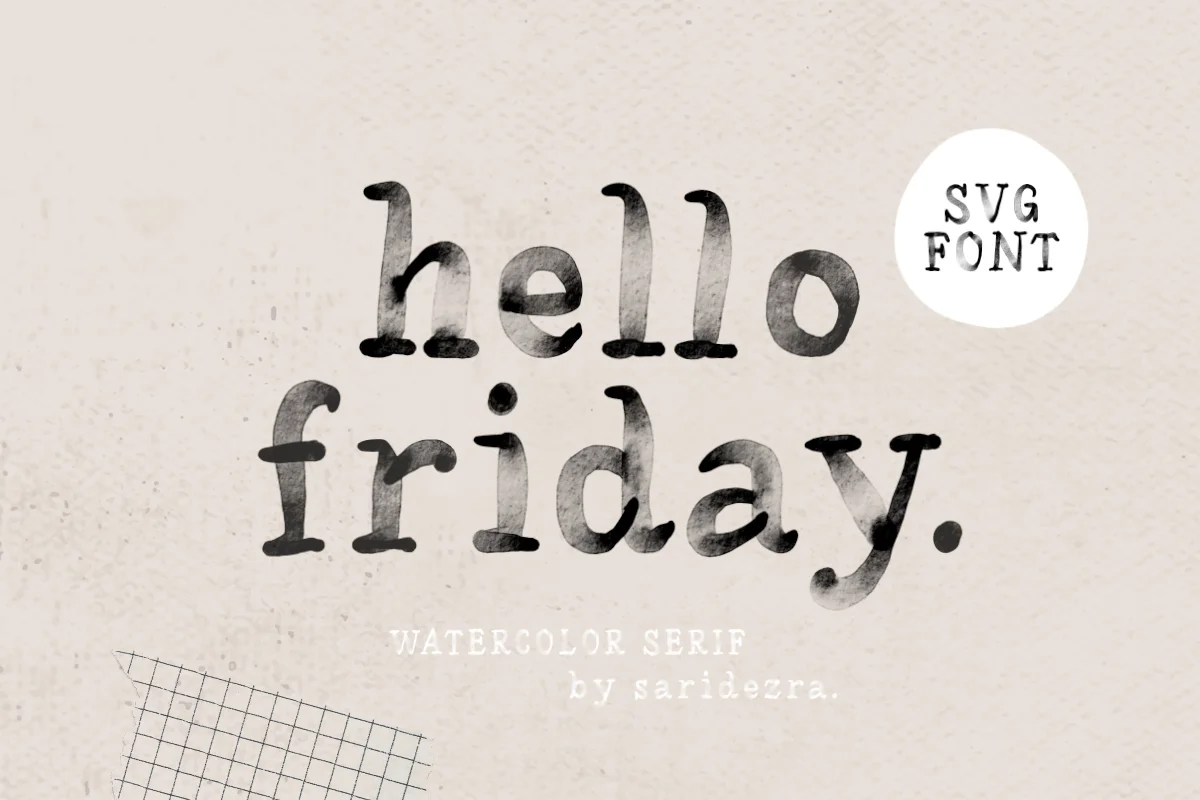 Hello Friday Watercolor SVG Font