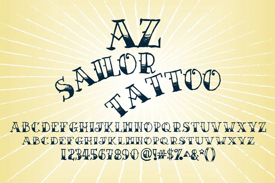 AZ Sailor Tattoo Font