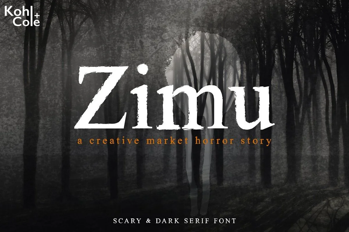 Zimu Scary and Dark Serif Font