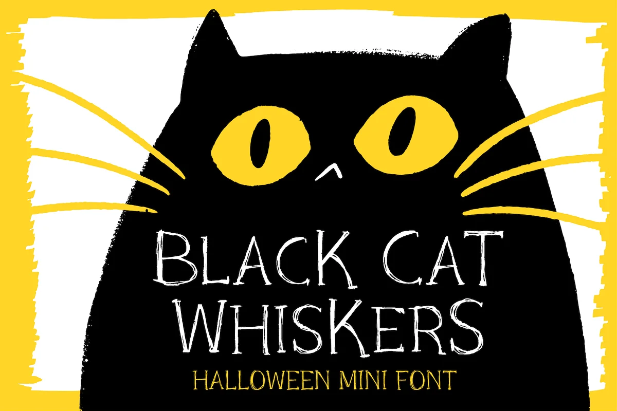 Black Cat Whiskers Halloween Serif Font