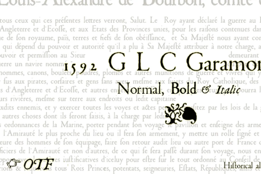 1592 GLC Garamond OTF Font