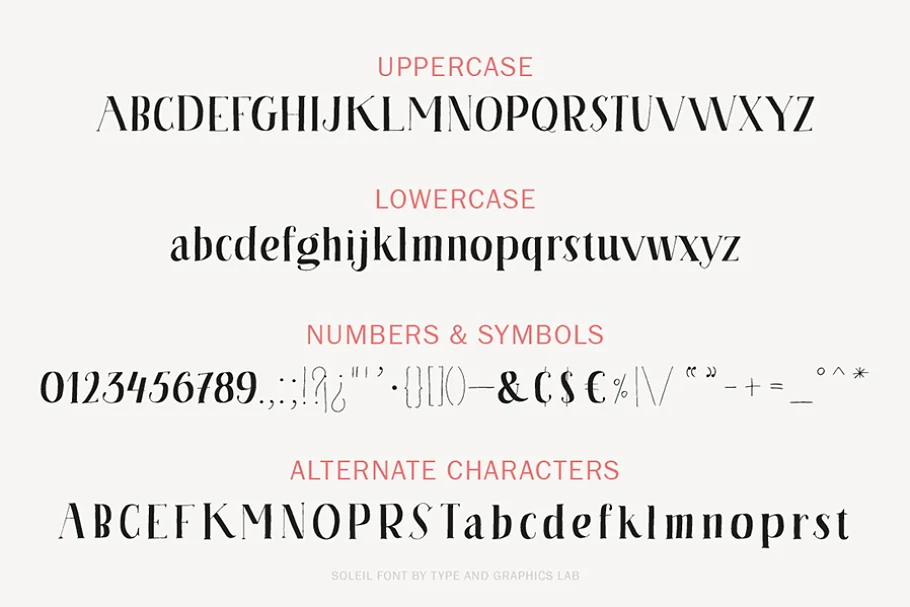 soleil font typeandgraphicslab glyphs 01 - Post