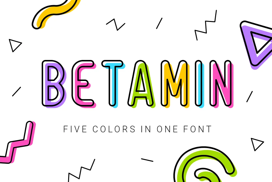 Betamin Colorful Sans Serif Font