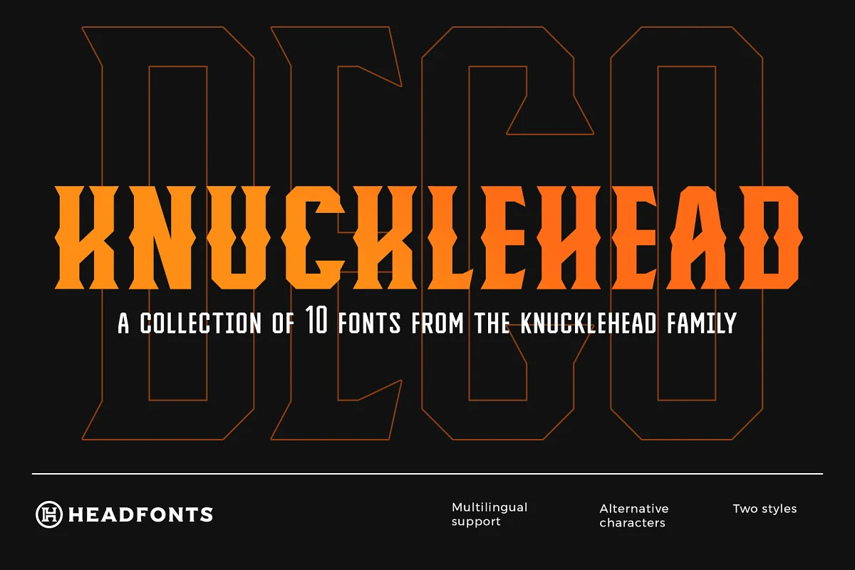 Knucklehead Deco Vintage Font