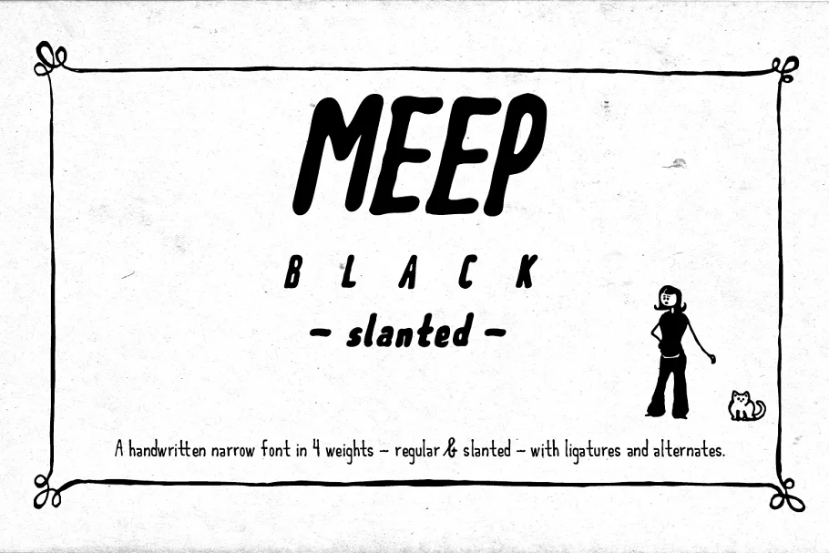 Meep Black Slanted Font