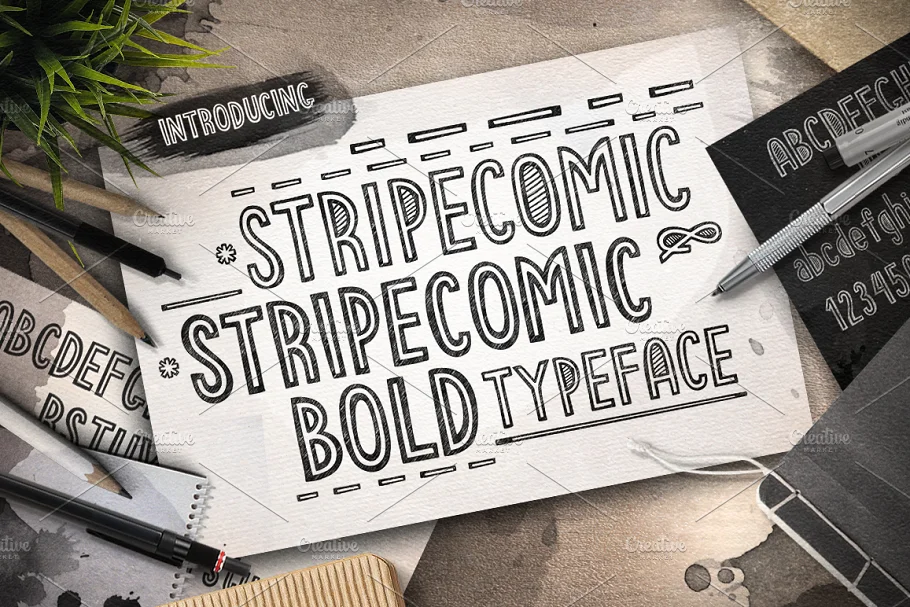 Stripecomic Typeface Font