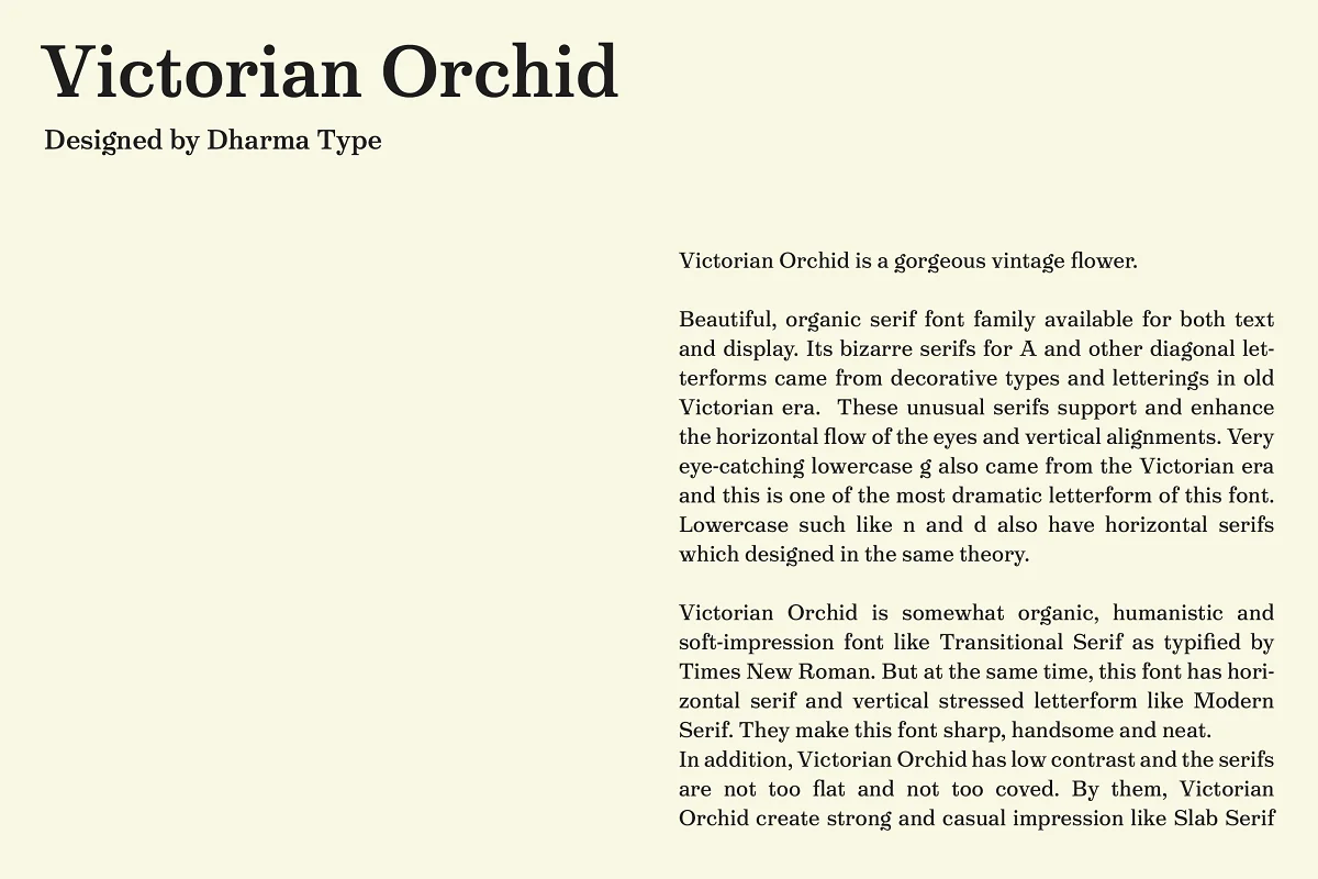 Victorian Orchid Font