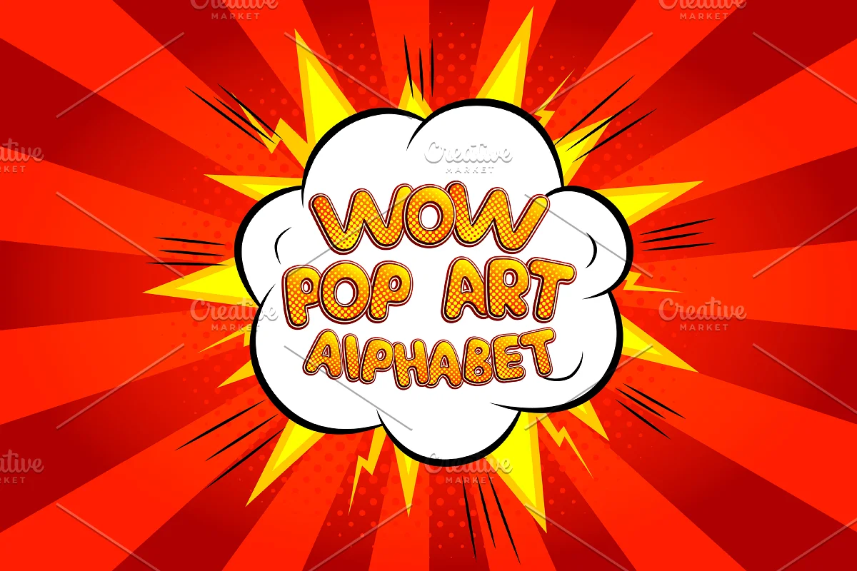 Wow Pop Art Comic Alphabet Font