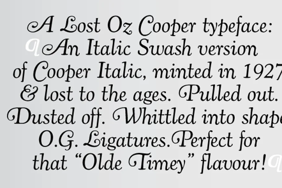 Cooper Italic Complete Font