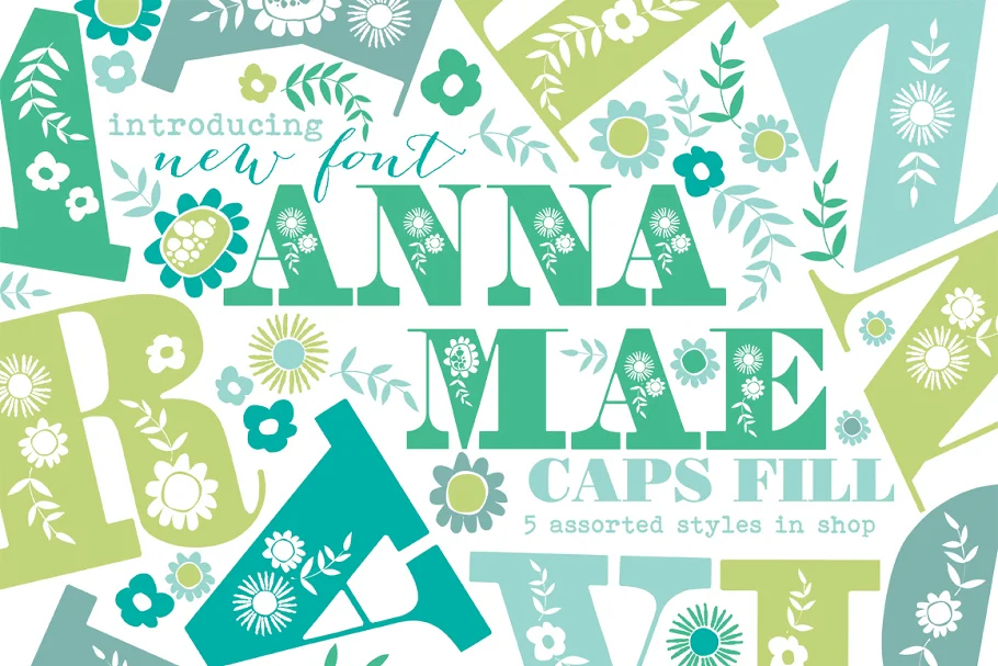 Anna Mea Floral Uppercase Font