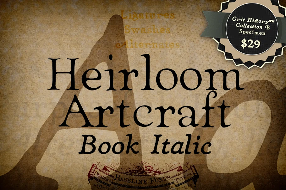 Book Italic Heirloom Artcraft Font