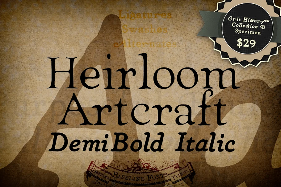 Demi Italic Heirloom Artcraft Font