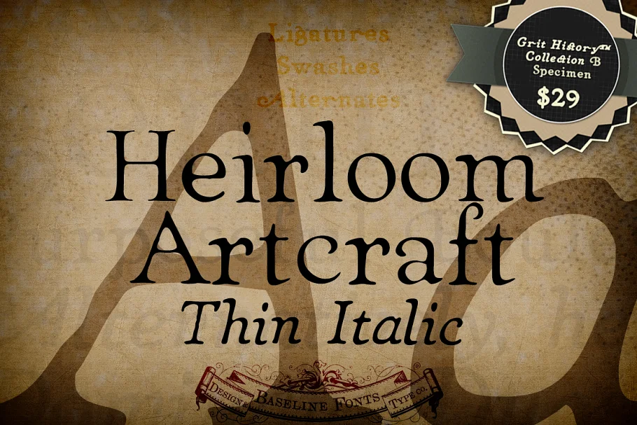 Thin Italic Heirloom Artcraft Font