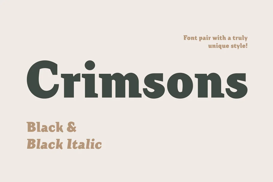 Crimsons Black and Black Italic Font