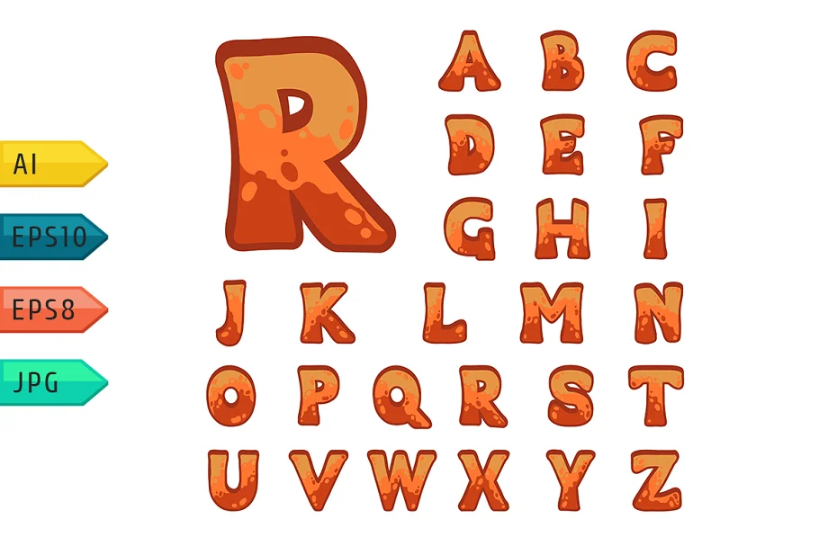 Red Stone Game Alphabet Font