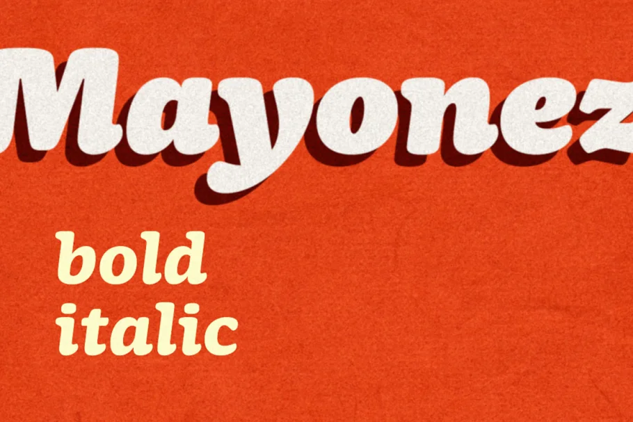 Mayonez Bold Italic Font