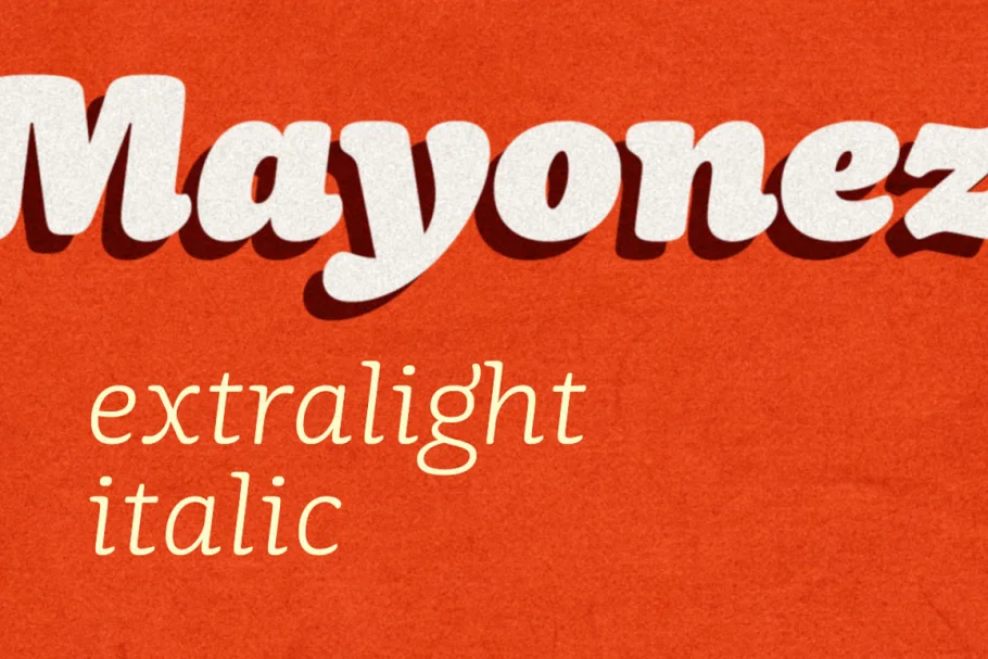 Mayonez Extralight Italic Font