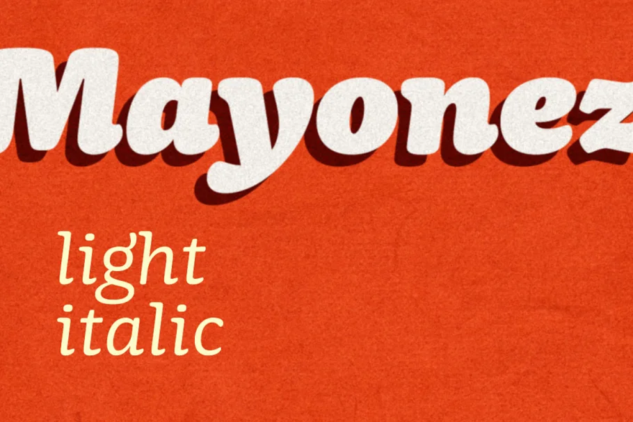 Mayonez Light Italic Font