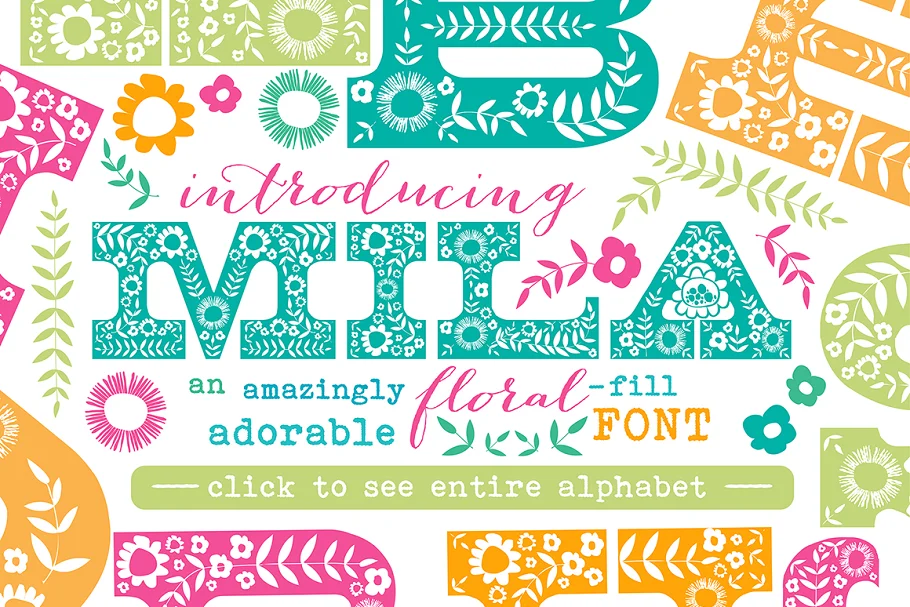 Mila Floral Fill Font