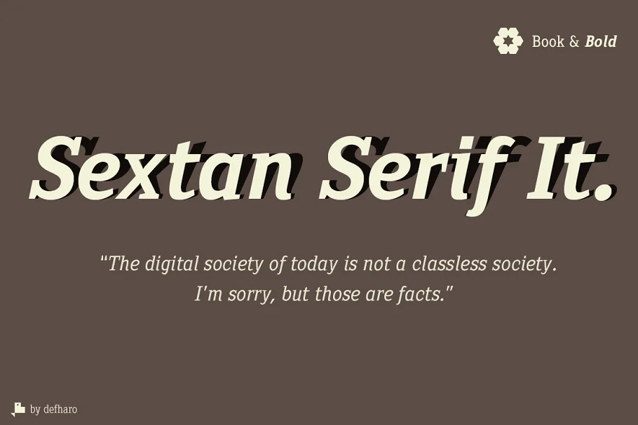 sextan serif typeface italic - Post