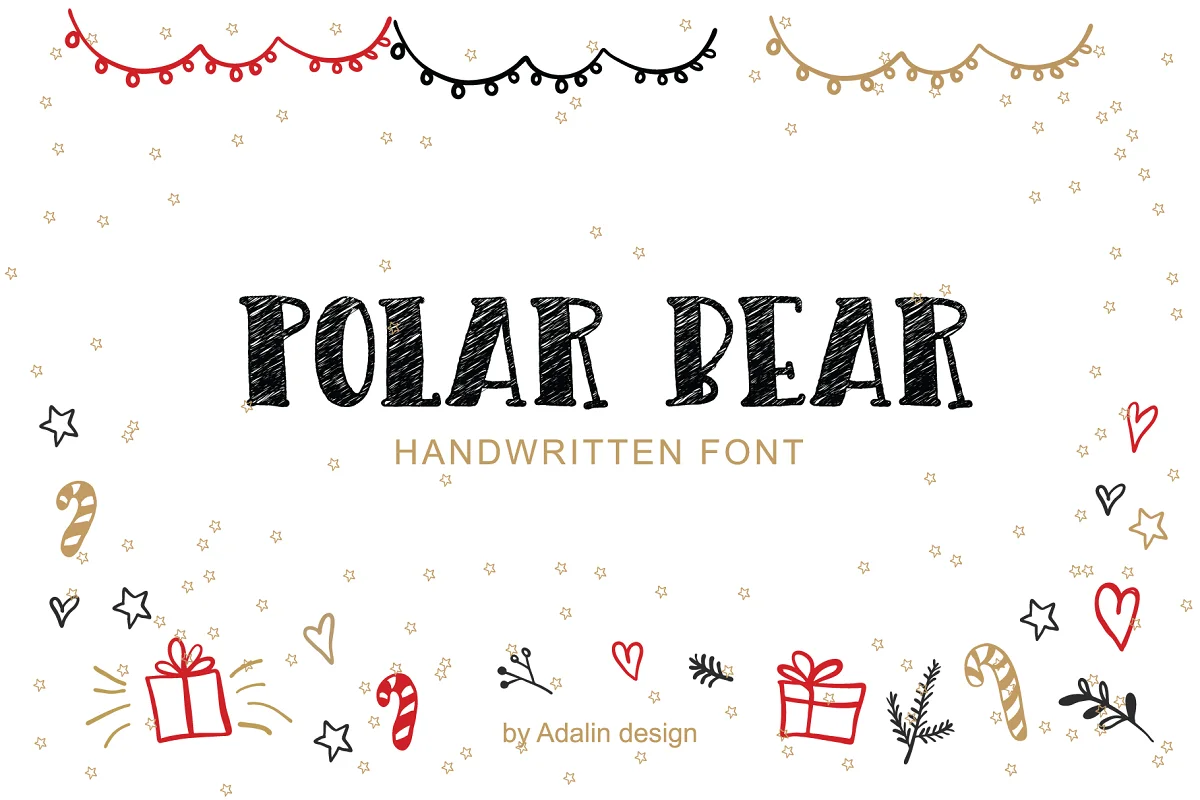 Polar Bear Christmas Typeface Font