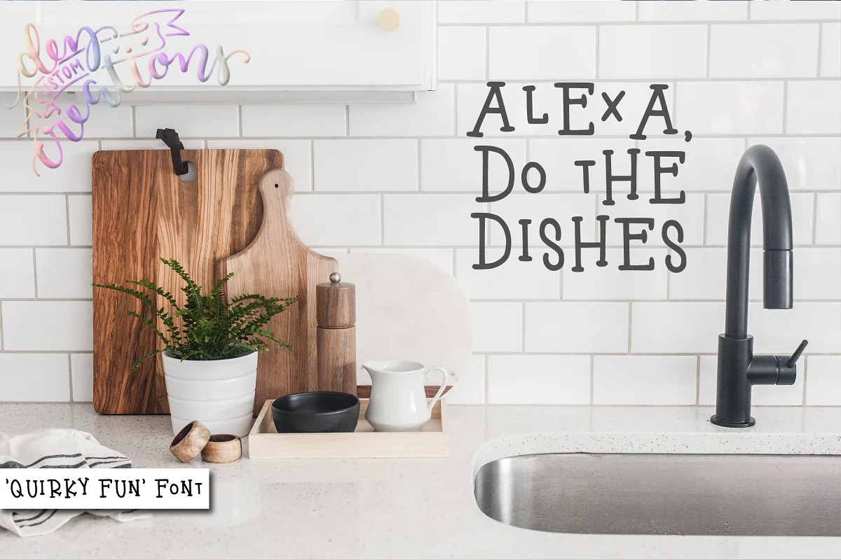 alexa do the dishes qf font mockup - Post