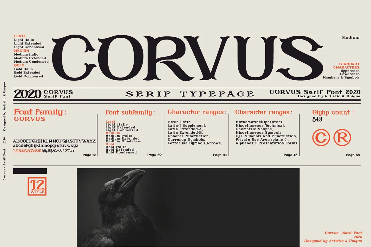 Corvus Serif Font