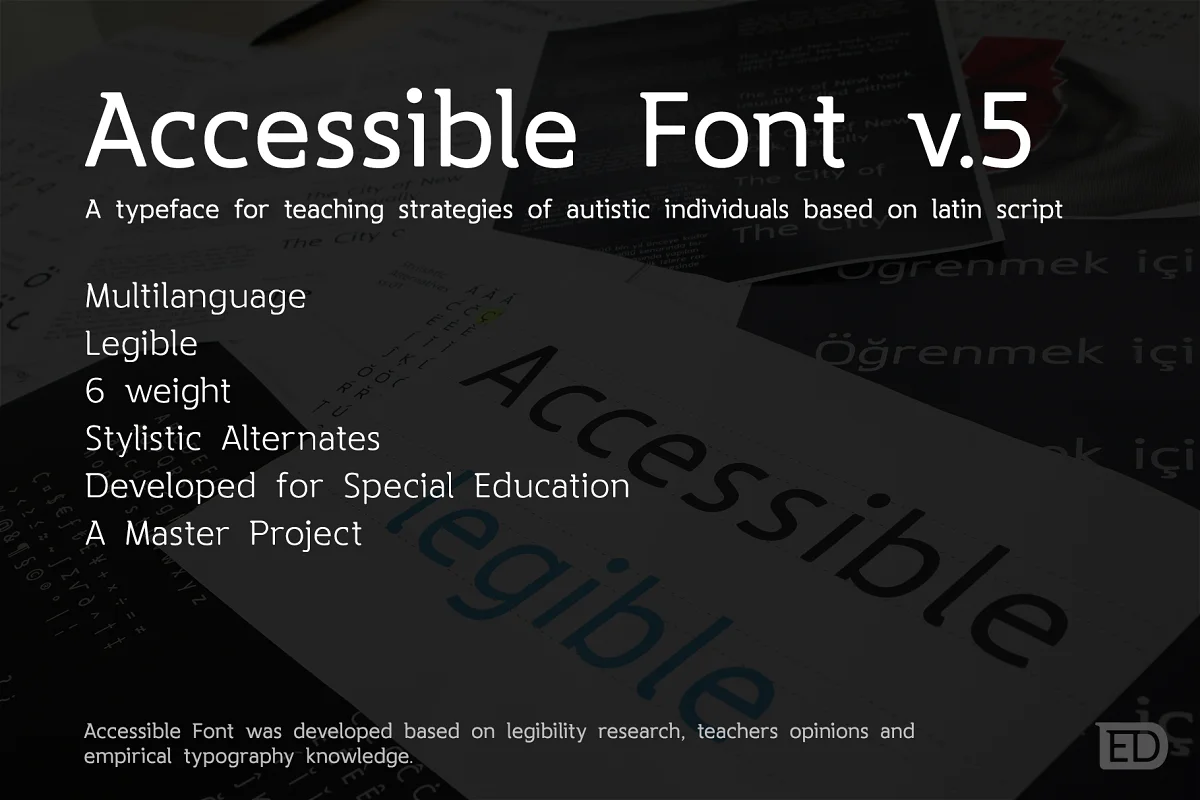 Accessible Font Version 5 Font